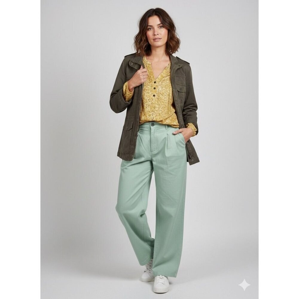 RVCA Womens HUDSON Wide-Leg Coastal Streetwear Skate Trousers XTRA-LARGE Green